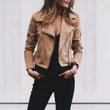 Sable Edge – Cropped Moto Jacket