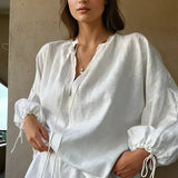 Coastal Charm Ruffle Linen Set – Effortless Two-Piece Summer Ensemble