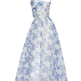 Floral Corset Midi Dress – Romantic Organza A-Line Silhouette