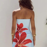 Floral Strapless Mini Dress – Bold Bloom Print