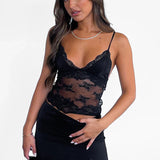 Midnight Allure – Lace Camisole Top