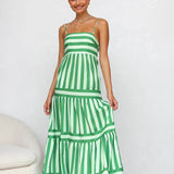 Playful Whimsy Stripe Midi Dress – Bold Summer Charm