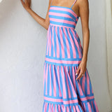 Playful Whimsy Stripe Midi Dress – Bold Summer Charm