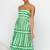 Playful Whimsy Stripe Midi Dress – Bold Summer Charm