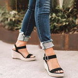 Women’s Espadrille Wedge Sandals – Ankle Strap Platform Open Toe