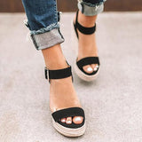 Women’s Espadrille Wedge Sandals – Ankle Strap Platform Open Toe
