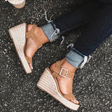 Women’s Espadrille Wedge Sandals – Ankle Strap Platform Open Toe
