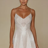 Women’s Evening Dress – Strappy A-Line with Sequin Detail