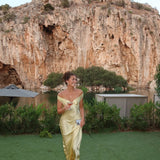Women’s Off-Shoulder Satin Maxi Dress