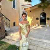 Women’s Off-Shoulder Satin Maxi Dress