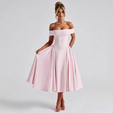 Women’s Off Shoulder Formal Midi Dress