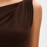 Women’s One-Shoulder Draped Maxi Dress – Elegant Asymmetrical Evening Gown