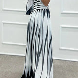 Women’s One-Shoulder Pleated Maxi Dress – Elegant Flowing Evening Gown