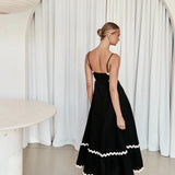 Women's Ruffle Trim Maxi Dress – Tiered Spaghetti Strap Sundress