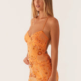 Women’s Sequin Cami Mini Dress – Strappy Backless Party Dress