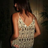 Women’s Sequin Sheer V-Neck Cami Top – Party & Evening Wear