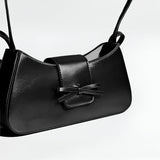 Women’s Shoulder Bag – Bow Detail PU Leather Small Purse
