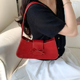 Women’s Shoulder Bag – Bow Detail PU Leather Small Purse