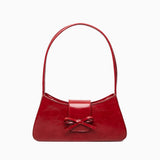 Women’s Shoulder Bag – Bow Detail PU Leather Small Purse