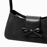 Women’s Shoulder Bag – Bow Detail PU Leather Small Purse