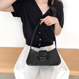 Women’s Shoulder Bag – Bow Detail PU Leather Small Purse