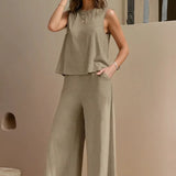 Women’s Sleeveless Wide-Leg Two-Piece Set – Relaxed Summer Outfit