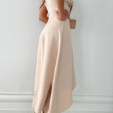 Women’s Sleeveless Wrap Midi Dress – V-Neck Asymmetrical Hem