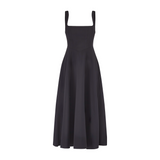 Women’s Square Neck A-Line Midi Dress – Timeless Tailored Silhouette