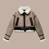 Frey Line – Shearling Trim Aviator Jacket