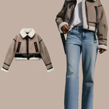 Frey Line – Shearling Trim Aviator Jacket