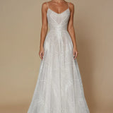Women’s Evening Dress – Strappy A-Line with Sequin Detail