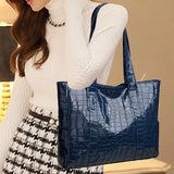 Chic Crocodile-Embossed Tote Bag For Women