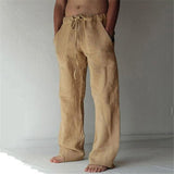 Adrian - Leisure trousers made of linen, single-coloured, for men