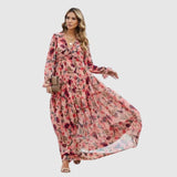 June - Chiffon maxi dress with floral print