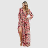 June - Chiffon maxi dress with floral print