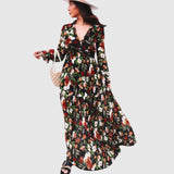 June - Chiffon maxi dress with floral print