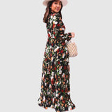 June - Chiffon maxi dress with floral print