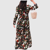 June - Chiffon maxi dress with floral print