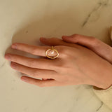 Sophisticated gold Ladies ring with Luxe Finish