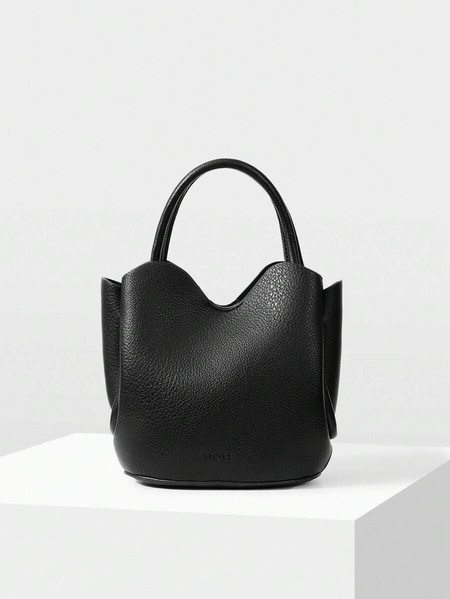 COROLLE — Petal Top Bucket Bag Black