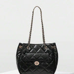 MATELASSÉ — Quilted Chain Shoulder Bag Black
