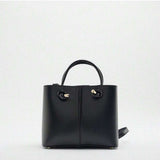 CÉLADON — Mini Structured Top Handle Tote Black