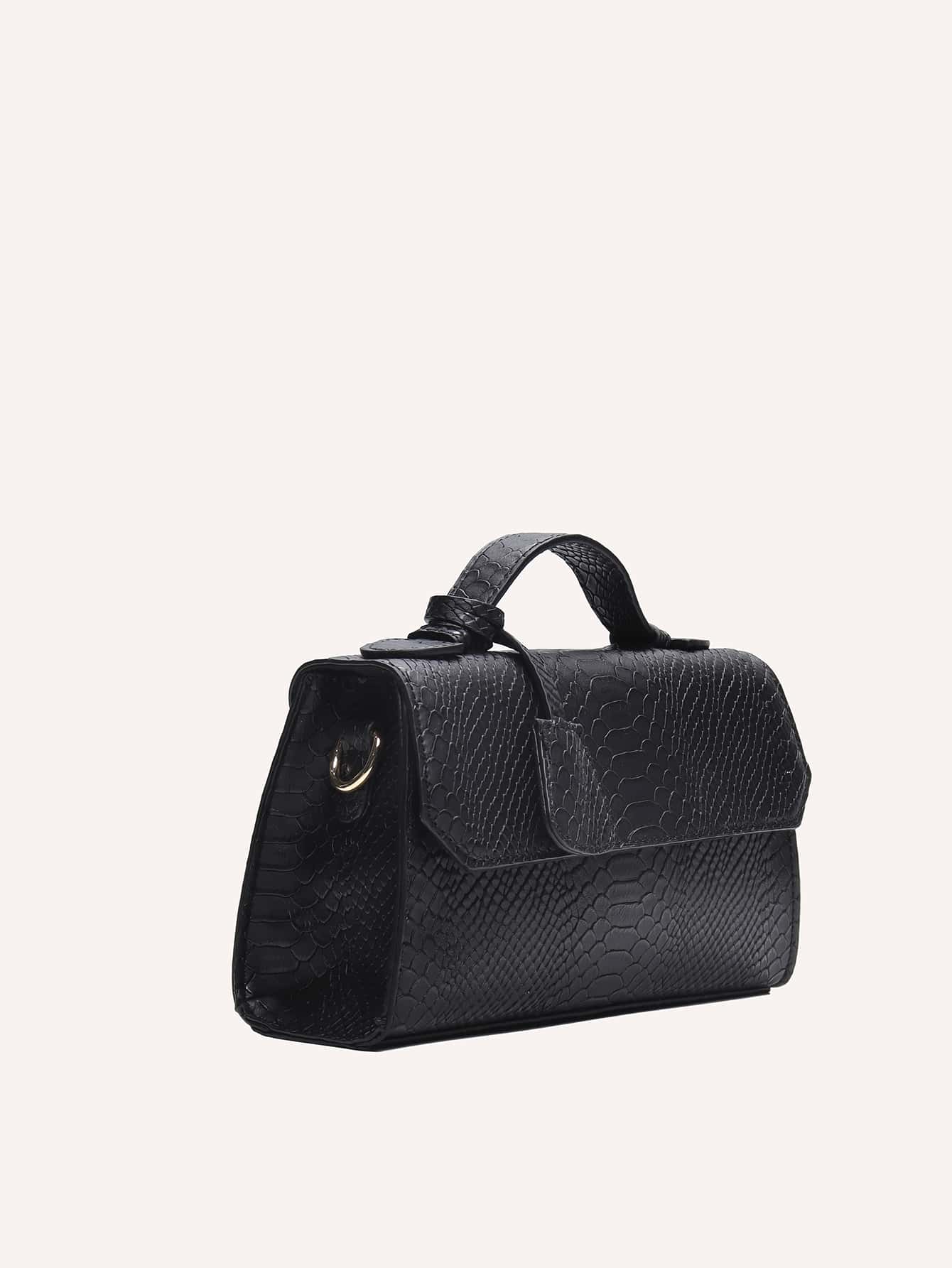 ÉCAILLE — Snake Texture Top Handle Bag