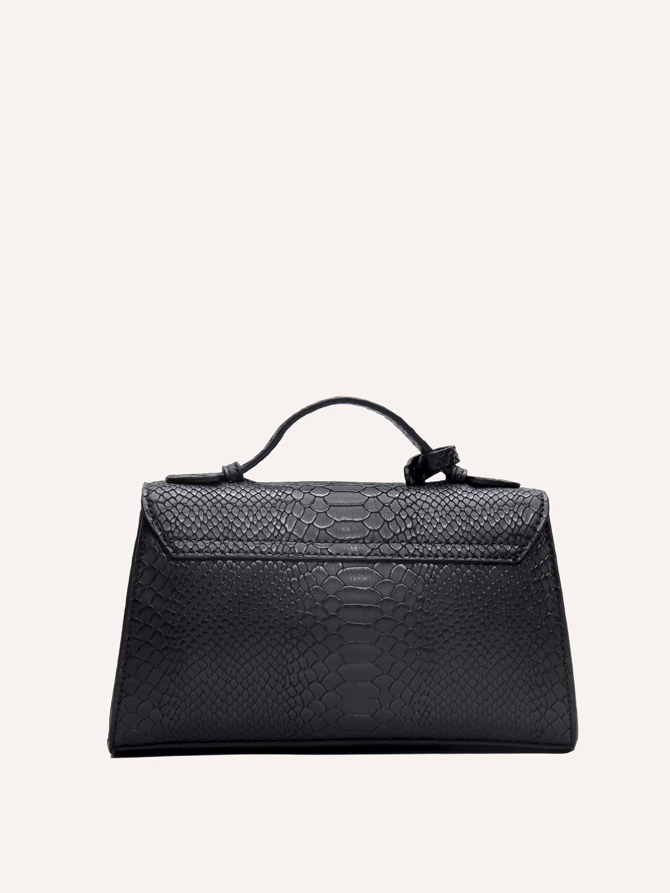 ÉCAILLE — Snake Texture Top Handle Bag