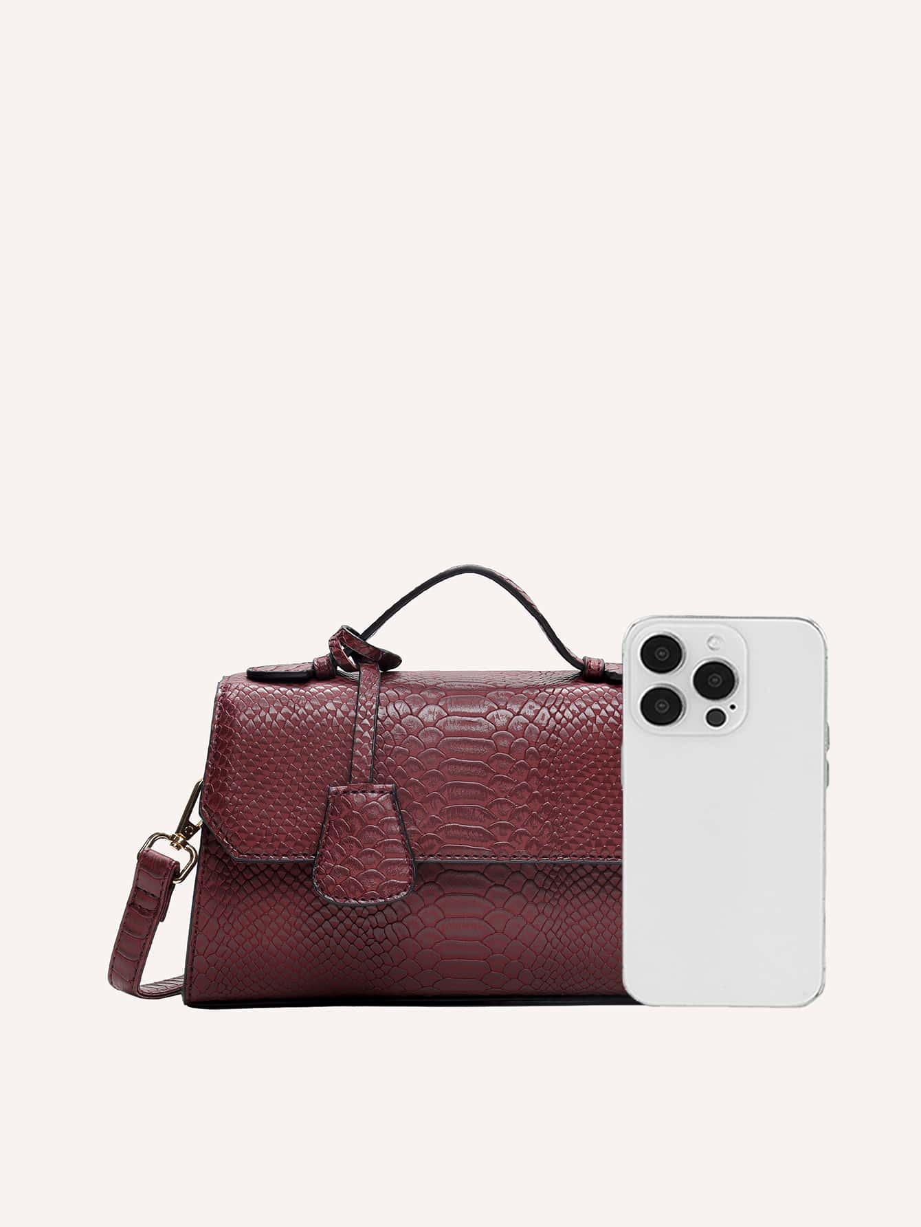 ÉCAILLE — Snake Texture Top Handle Bag