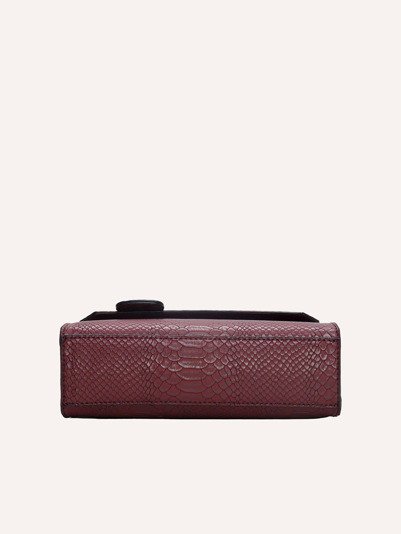 ÉCAILLE — Snake Texture Top Handle Bag