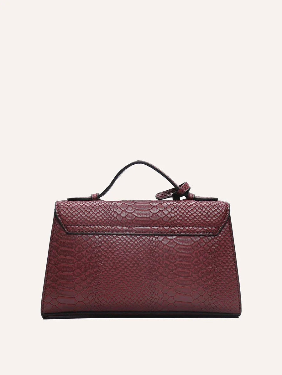 ÉCAILLE — Snake Texture Top Handle Bag