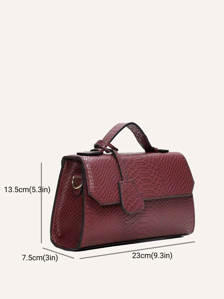 ÉCAILLE — Snake Texture Top Handle Bag
