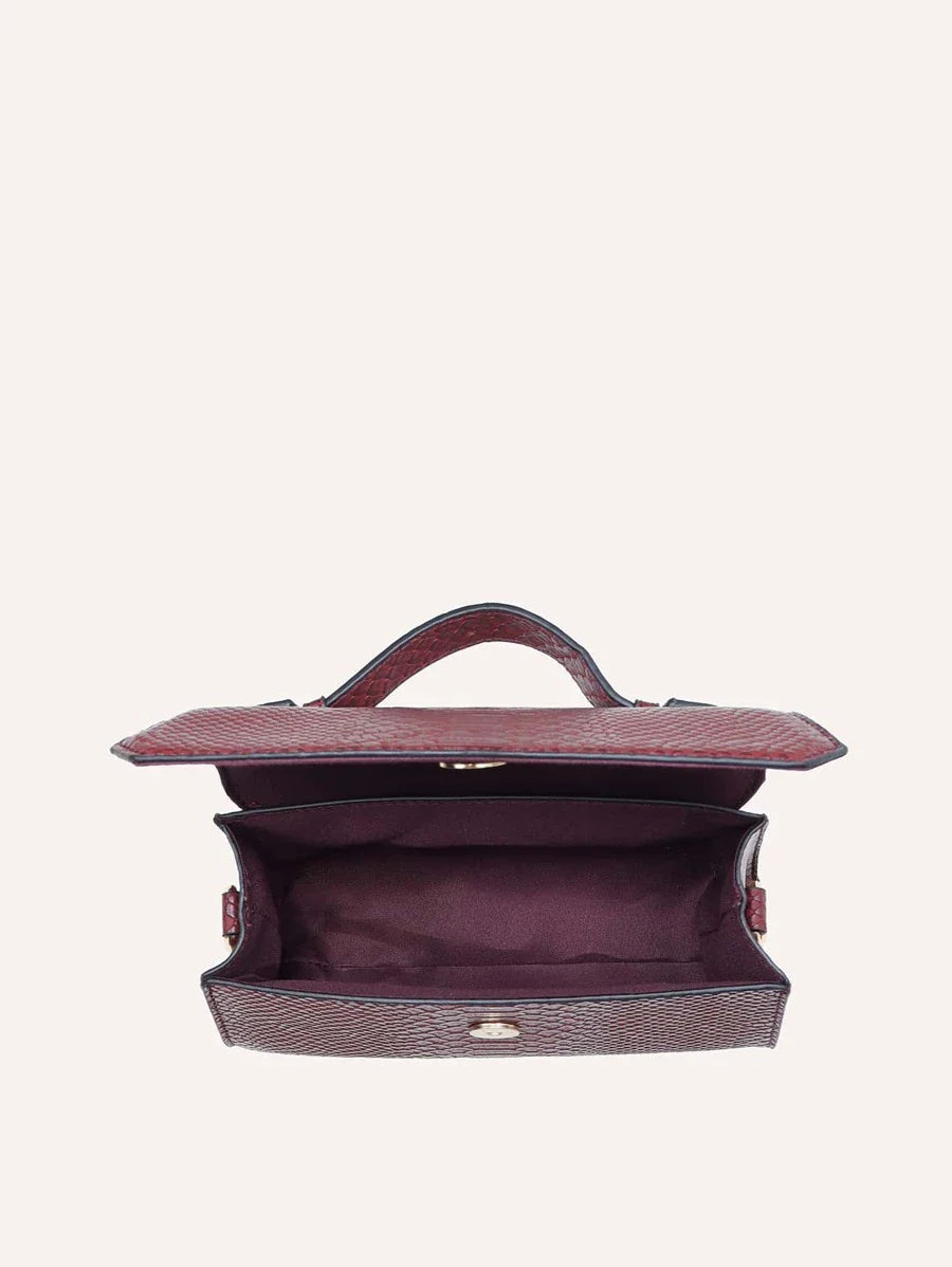 ÉCAILLE — Snake Texture Top Handle Bag
