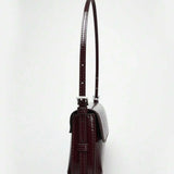 LAQUE — Glossy Patent Baguette Shoulder Bag